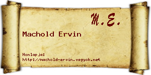 Machold Ervin névjegykártya